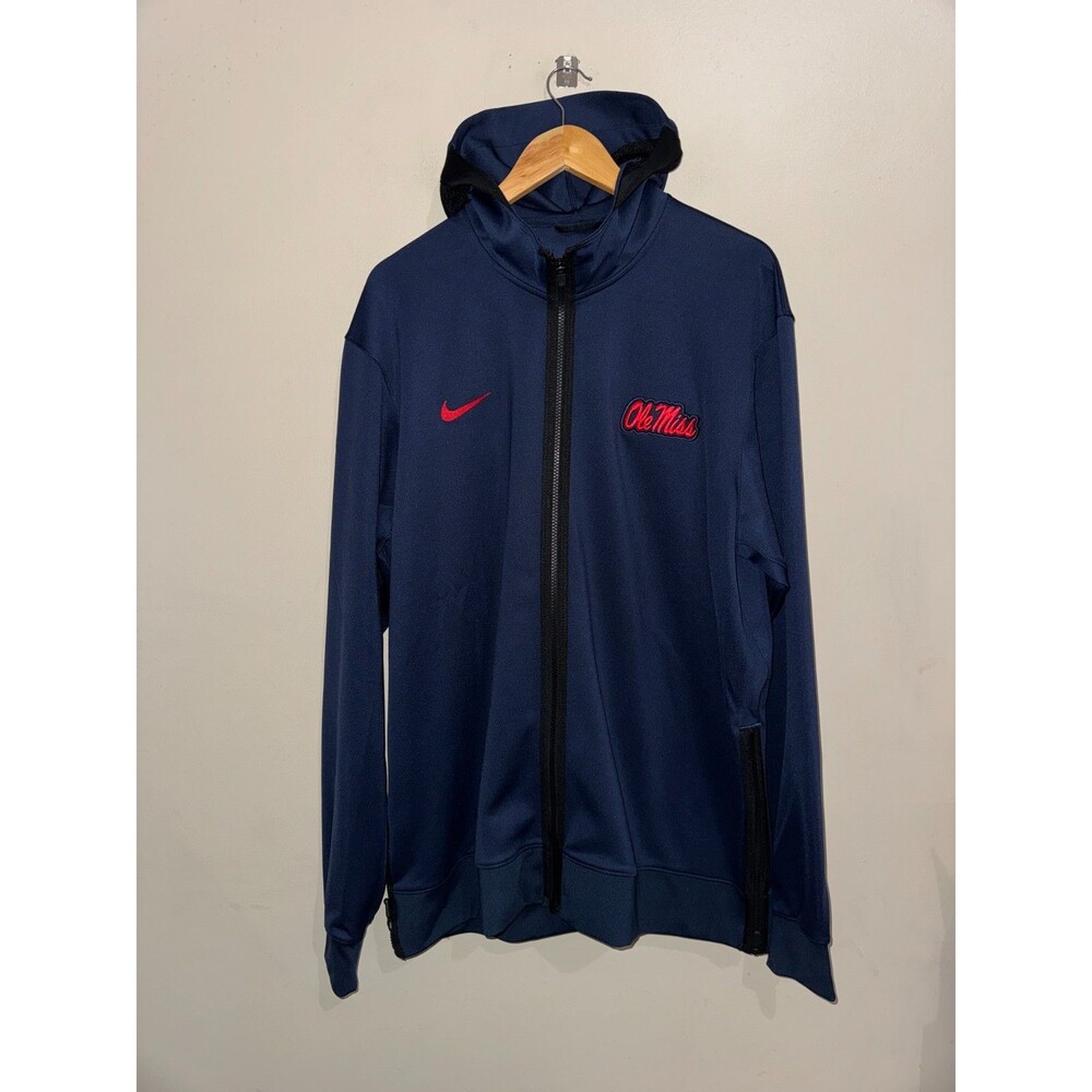 Nike NCAA Ole Miss Rebels Basketball Team Issue PE On-Court Warm-Up Hoodie XL-T